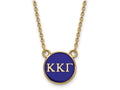 Logoart Sterling Silver Gp Kappa Kappa Gamma Small Enamel Pendant Necklace