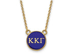 Logoart Sterling Silver Gp Kappa Kappa Gamma Small Enamel Pendant Necklace
