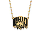 Logoart Sterling Silver Gp Ohio U Large Enamel Pendant Necklace