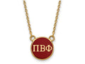 Logoart Sterling Silver Gp Pi Beta Phi Small Enamel Pendant Necklace