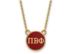 Logoart Sterling Silver Gp Pi Beta Phi Small Enamel Pendant Necklace