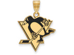 Sterling Silver Gp Nhl Logoart Pittsburgh Penguins Large Enamel Pendant