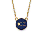 Logoart Sterling Silver Gp Phi Sigma Sigma Small Enamel Pendant Necklace