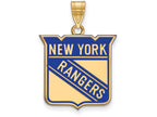 Sterling Silver Gp Nhl Logoart New York Rangers Large Enamel Pendant