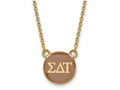 Logoart Sterling Silver Gp Sigma Delta Tau Small Enamel Pendant Necklace