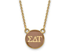 Logoart Sterling Silver Gp Sigma Delta Tau Small Enamel Pendant Necklace