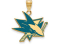 Sterling Silver Gp Nhl Logoart San Jose Sharks Large Enamel Pendant