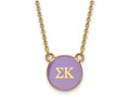Logoart Sterling Silver Gp Sigma Kappa Small Enamel Pendant Necklace