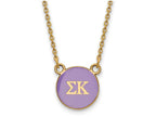 Logoart Sterling Silver Gp Sigma Kappa Small Enamel Pendant Necklace