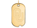 Logoart Sterling Silver Gp University Of Oklahoma Large Dog Tag Pendant Necklace