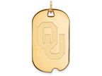 Logoart Sterling Silver Gp University Of Oklahoma Large Dog Tag Pendant Necklace