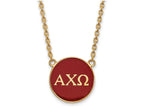 Logoart Sterling Silver Gp Alpha Chi Omega Large Enamel Pendant Necklace