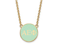 Logoart Sterling Silver Gp Alpha Epsilon Phi Small Enamel Pendant Necklace