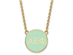 Logoart Sterling Silver Gp Alpha Epsilon Phi Small Enamel Pendant Necklace