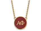 Logoart Sterling Silver Gp Alpha Phi Large Enamel Pendant Necklace