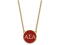 Logoart Sterling Silver Gp Alpha Sigma Alpha Large Enamel Pendant Necklace