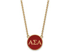 Logoart Sterling Silver Gp Alpha Sigma Alpha Large Enamel Pendant Necklace