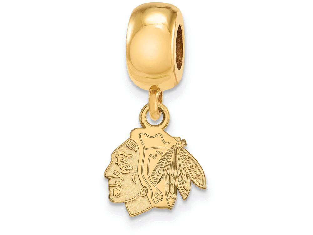 Sterling Silver Gp Nhl Logoart Chicago Blackhawks Extra Small Dangle Bead Charm