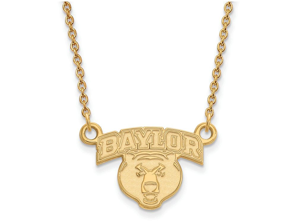 Logoart Sterling Silver Gp Baylor University Small Pendant Necklace