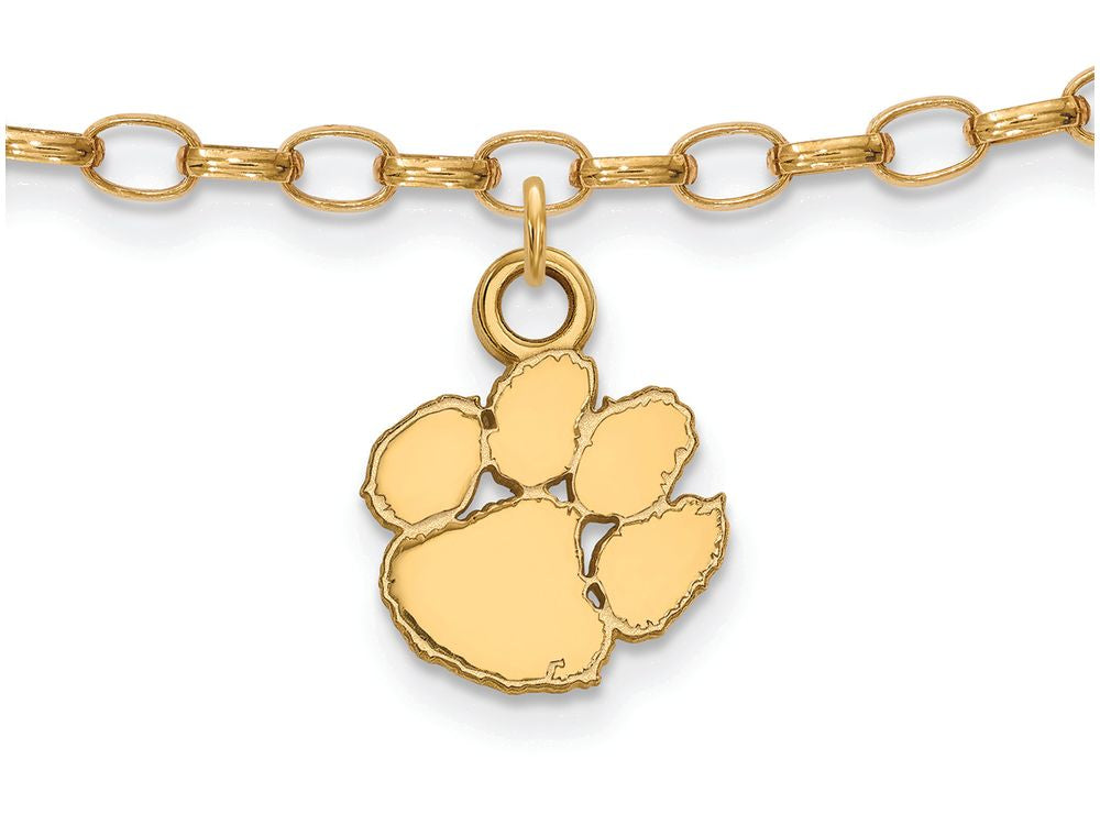 Logoart Sterling Silver Gp Clemson University Anklet
