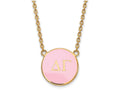 Logoart Sterling Silver Gp Delta Gamma Large Enamel Pendant Necklace