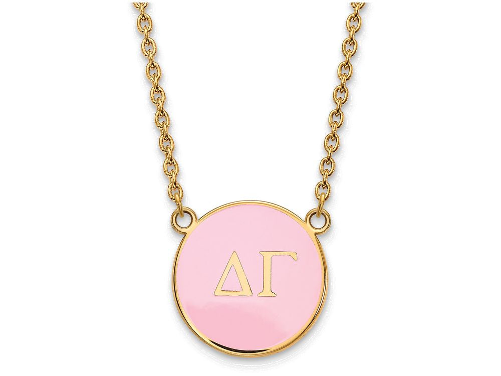 Logoart Sterling Silver Gp Delta Gamma Large Enamel Pendant Necklace