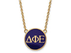 Logoart Sterling Silver Gp Delta Phi Epsilon Large Enamel Pendant Necklace