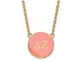 Logoart Sterling Silver Gp Delta Zeta Large Enamel Pendant Necklace