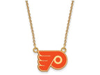 Sterling Silver Gp Nhl Logoart Philadelphia Flyers Small Enamel Pendant Necklace