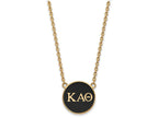 Logoart Sterling Silver Gp Kappa Alpha Theta Large Enamel Pendant Necklace