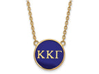 Logoart Sterling Silver Gp Kappa Kappa Gamma Large Enamel Pendant Necklace