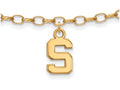 Logoart Sterling Silver Gp Michigan State University Anklet