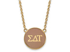 Logoart Sterling Silver Gp Sigma Delta Tau Large Enamel Pendant Necklace