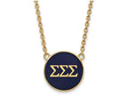 Logoart Sterling Silver Gp Sigma Sigma Sigma Large Enamel Pendant Necklace
