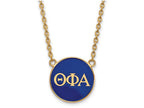 Logoart Sterling Silver Gp Theta Phi Alpha Large Enamel Pendant Necklace