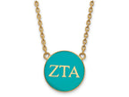 Logoart Sterling Silver Gp Zeta Tau Alpha Large Enamel Pendant Necklace