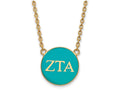 Logoart Sterling Silver Gp Zeta Tau Alpha Large Enamel Pendant Necklace