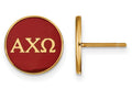 Logoart Sterling Silver Gp Alpha Chi Omega Enameled Post Earrings