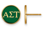 Logoart Sterling Silver Gp Alpha Sigma Tau Enameled Post Earrings