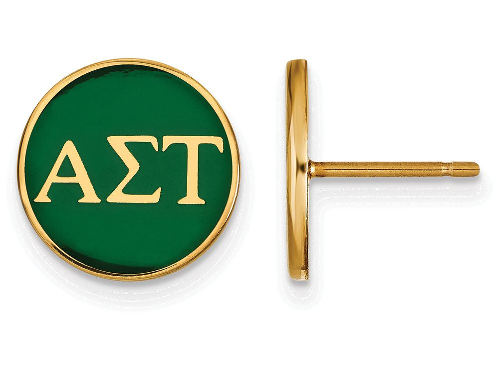Logoart Sterling Silver Gp Alpha Sigma Tau Enameled Post Earrings