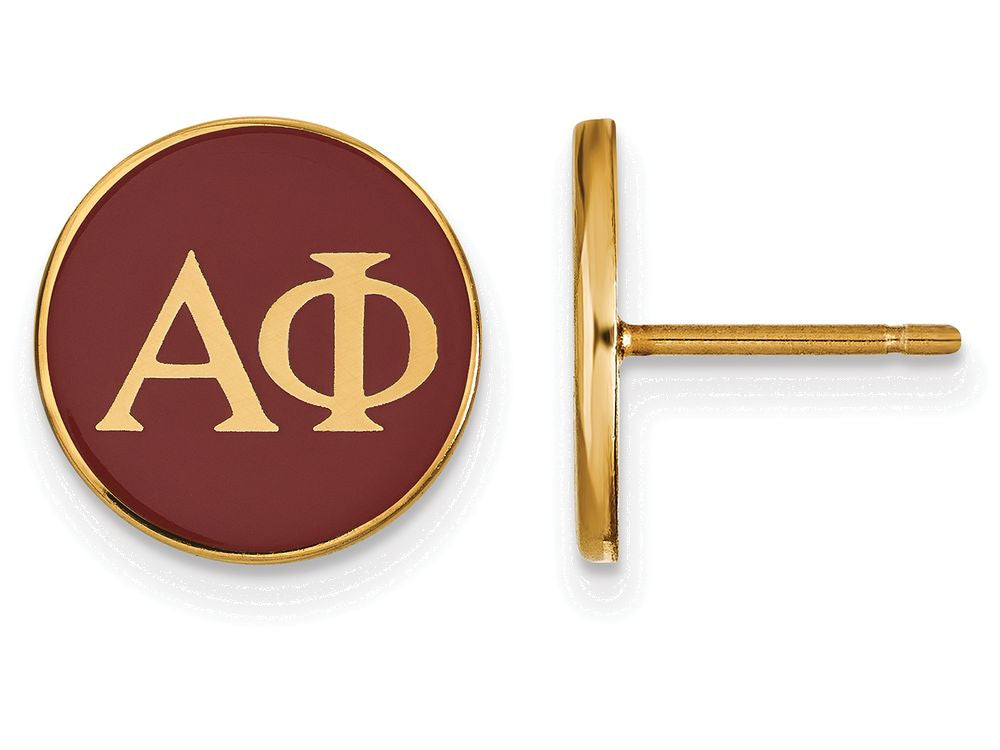 Logoart Sterling Silver Gp Alpha Phi Enameled Post Earrings