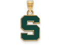 Logoart Sterling Silver Gp Michigan State University Small Enamel Pendant
