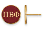 Logoart Sterling Silver Gp Pi Beta Phi Enameled Post Earrings
