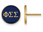 Logoart Sterling Silver Gp Phi Sigma Sigma Enameled Post Earrings
