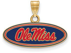Logoart Sterling Silver Gp University Of Mississippi Small Enamel Pendant