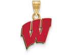 Logoart Sterling Silver Gp University Of Wisconsin Small Enamel Pendant