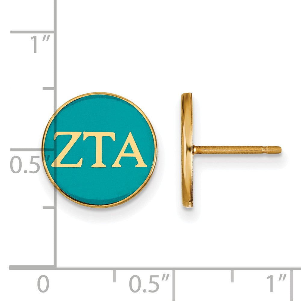Logoart Sterling Silver Gp Zeta Tau Alpha Enameled Post Earrings