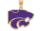 Logoart Sterling Silver Gp Kansas State University Large Enamel Pendant