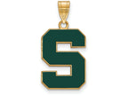 Logoart Sterling Silver Gp Michigan State University Large Enamel Pendant