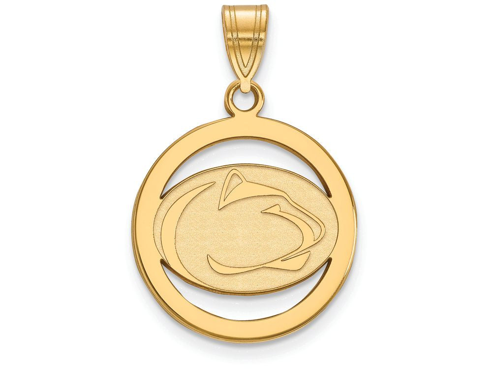 Logoart Sterling Silver Gp Penn State University Med Pendant In Circle